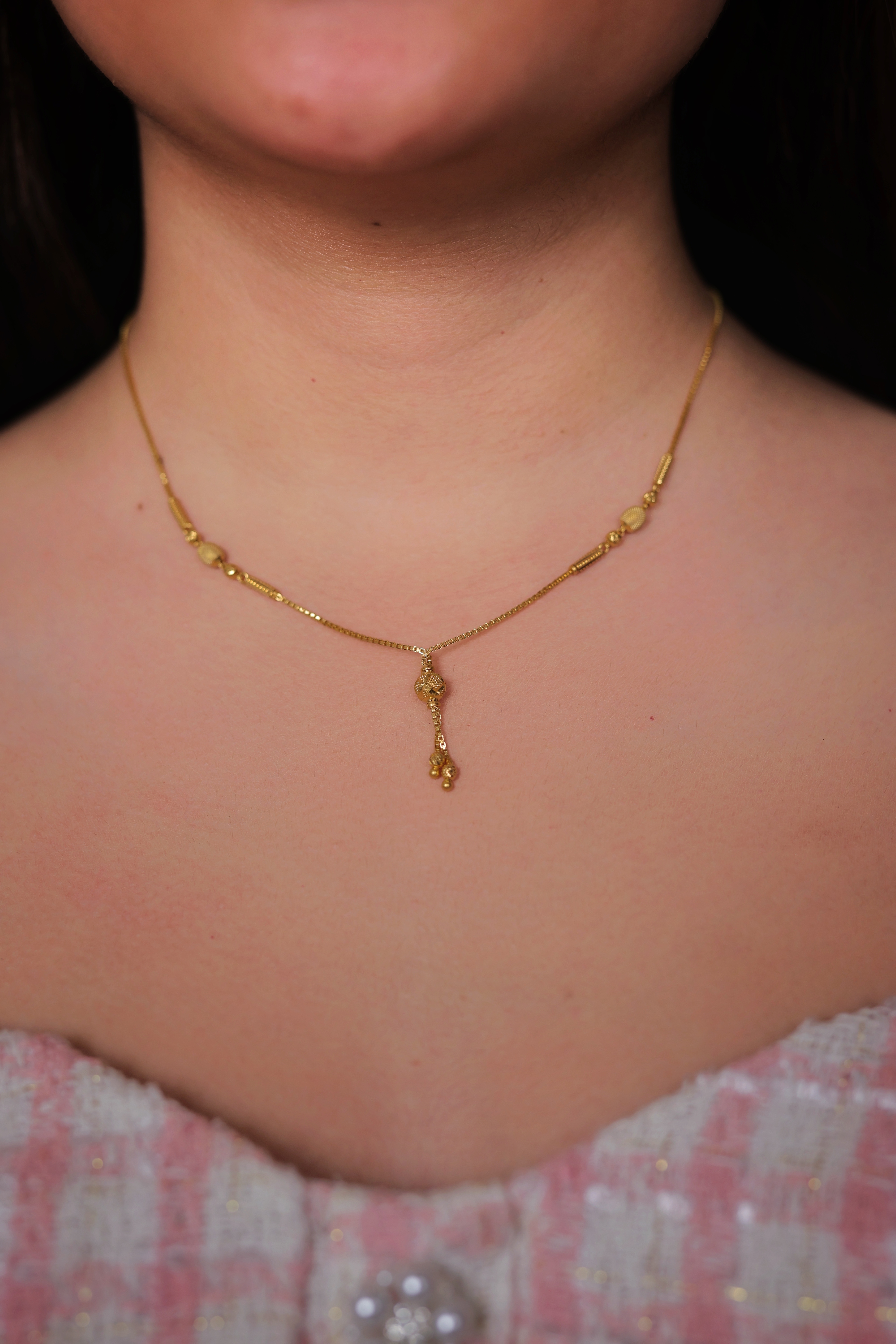 Elegant Women’s Lightweight Gold Chain with Drop Pendant | Daily Wear Stylish Chain