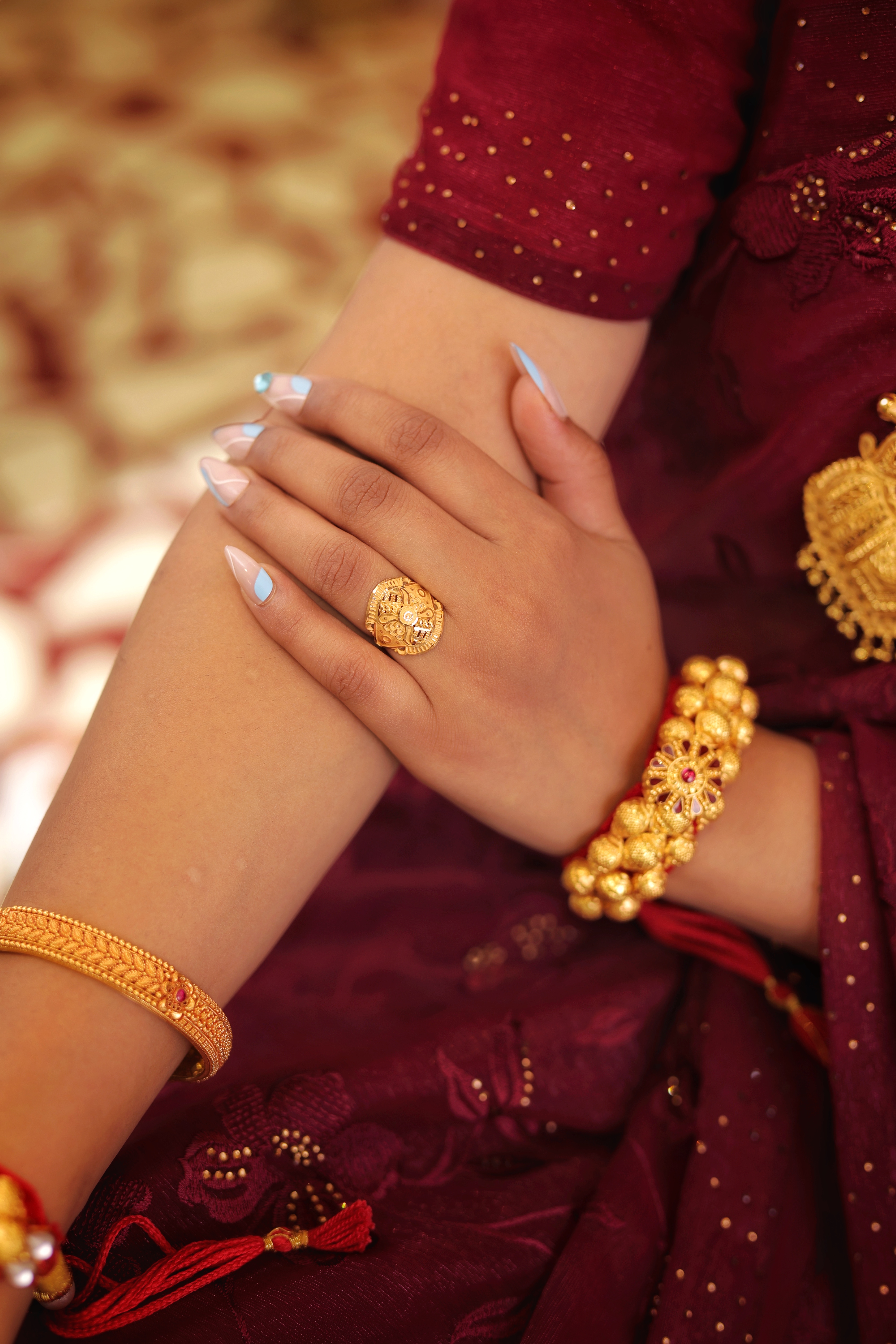 Traditional Ladies' 22K Yellow Gold Flower Motif Ring