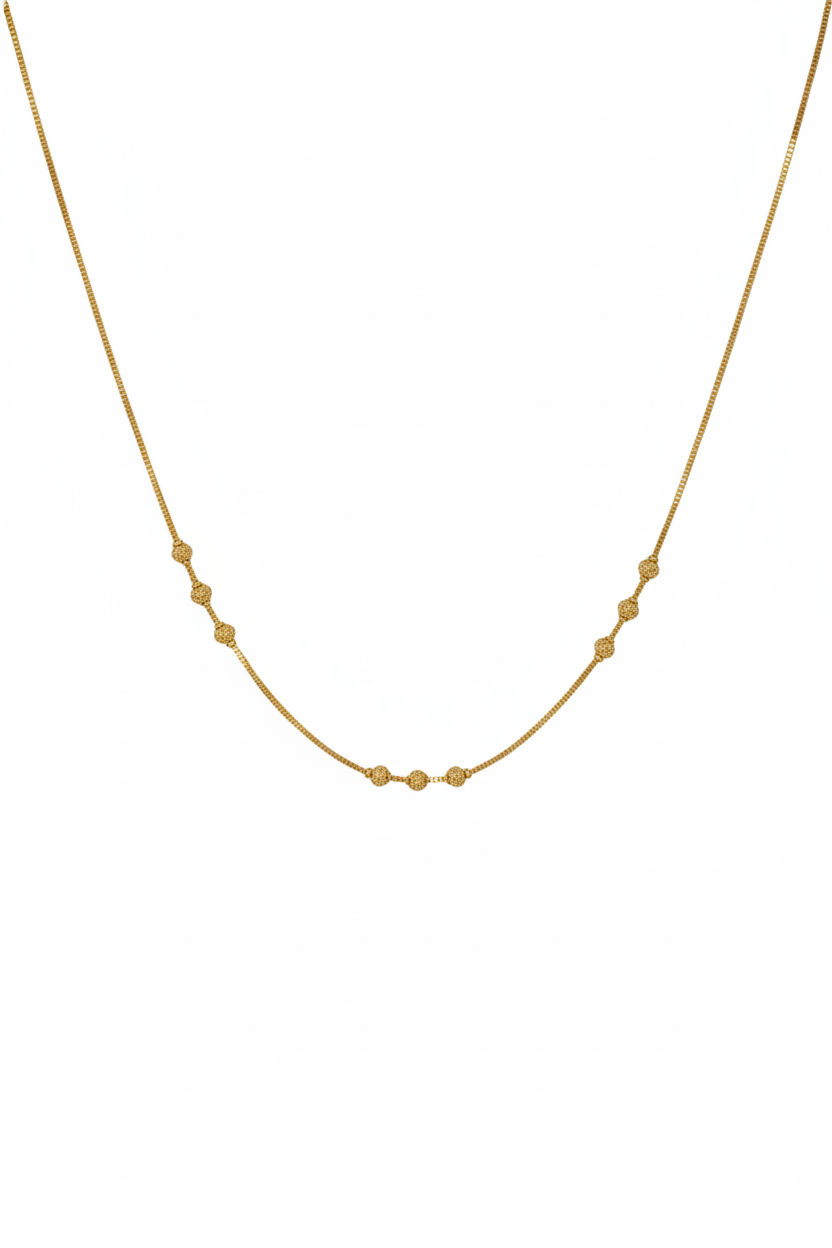 22K Gold Stylish Beaded Women’s Chain