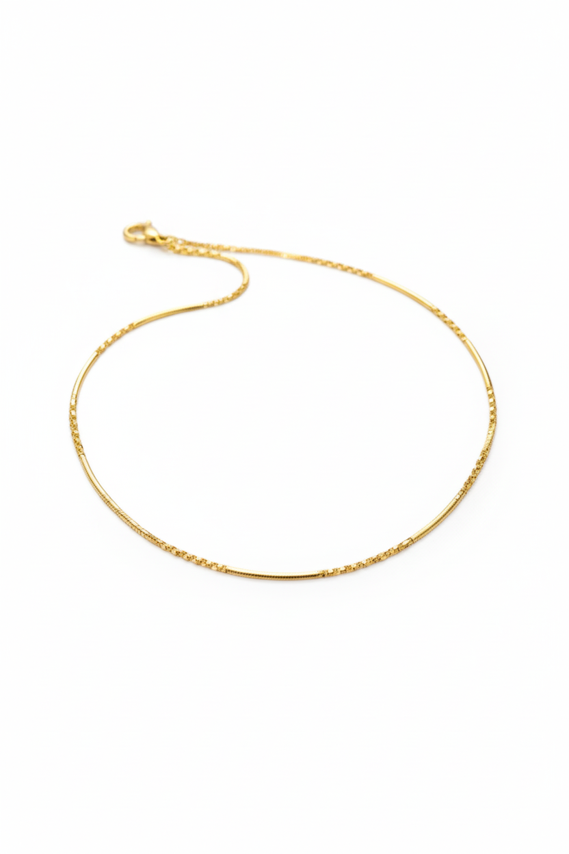 22K Gold Sleek Flat-Link Women’s Chain