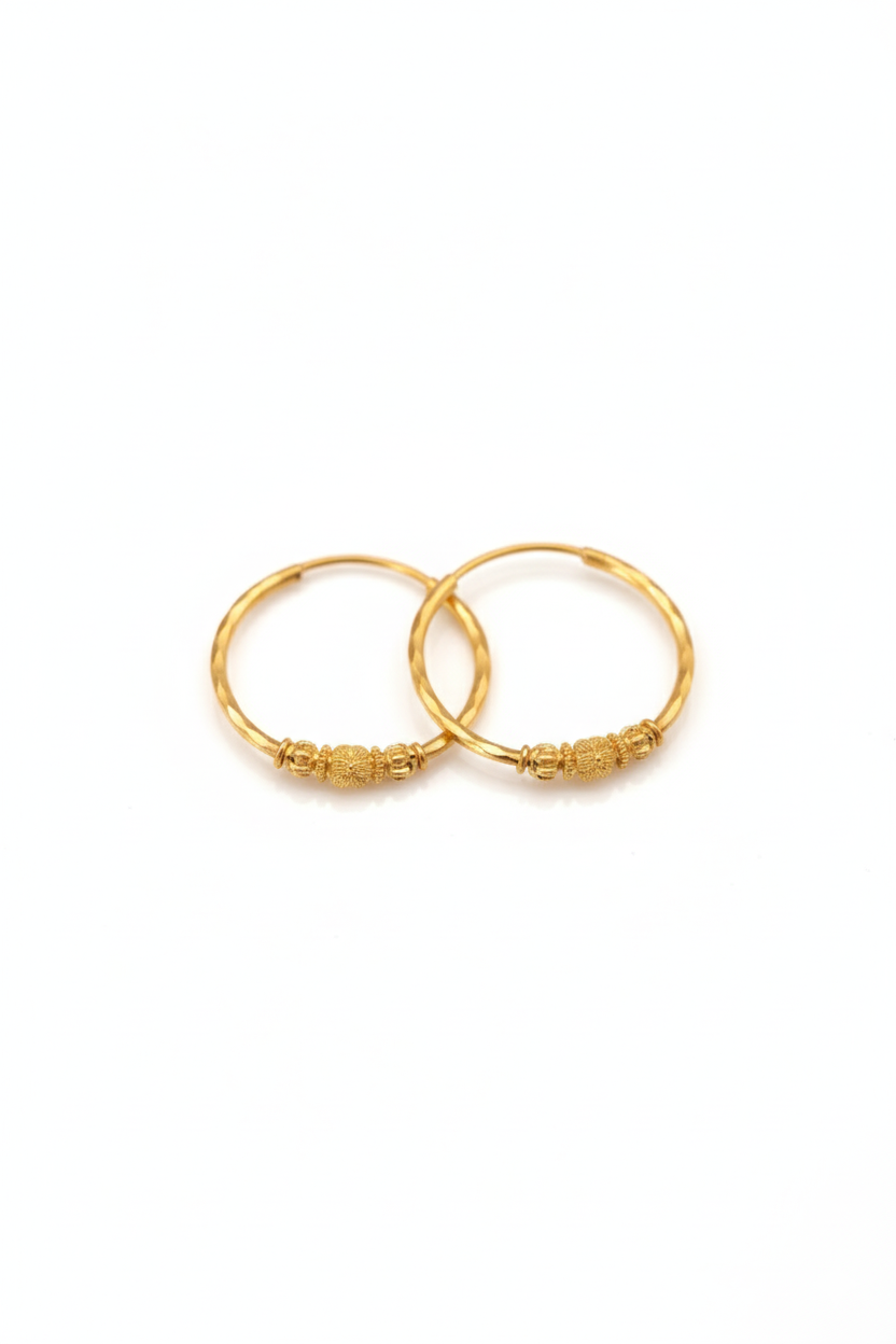 Classic Gold-Plated Designer Bali | Small Everyday Hoop Earrings for Women (Anti-Tarnish)