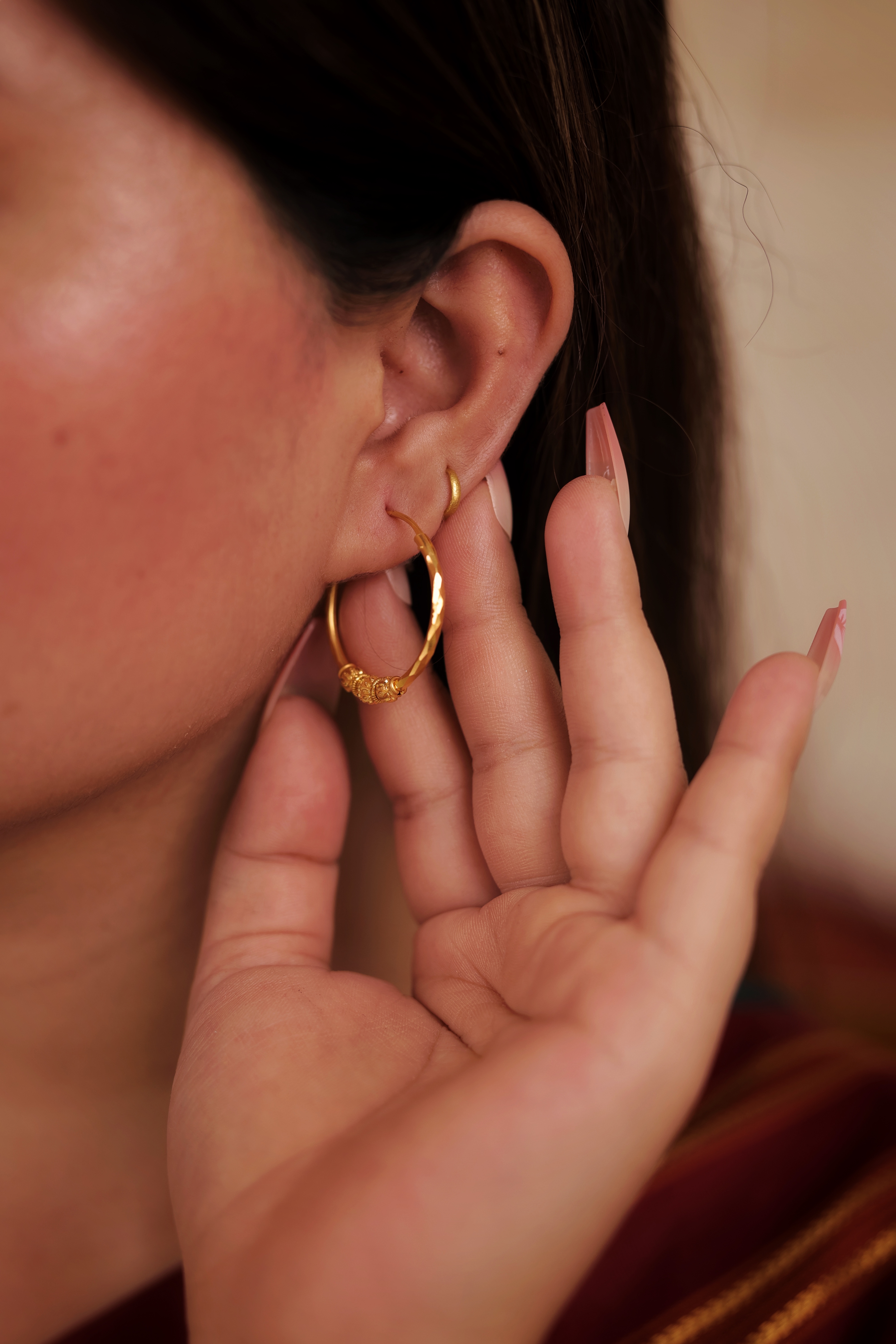 Classic Gold-Plated Designer Bali | Small Everyday Hoop Earrings for Women (Anti-Tarnish)