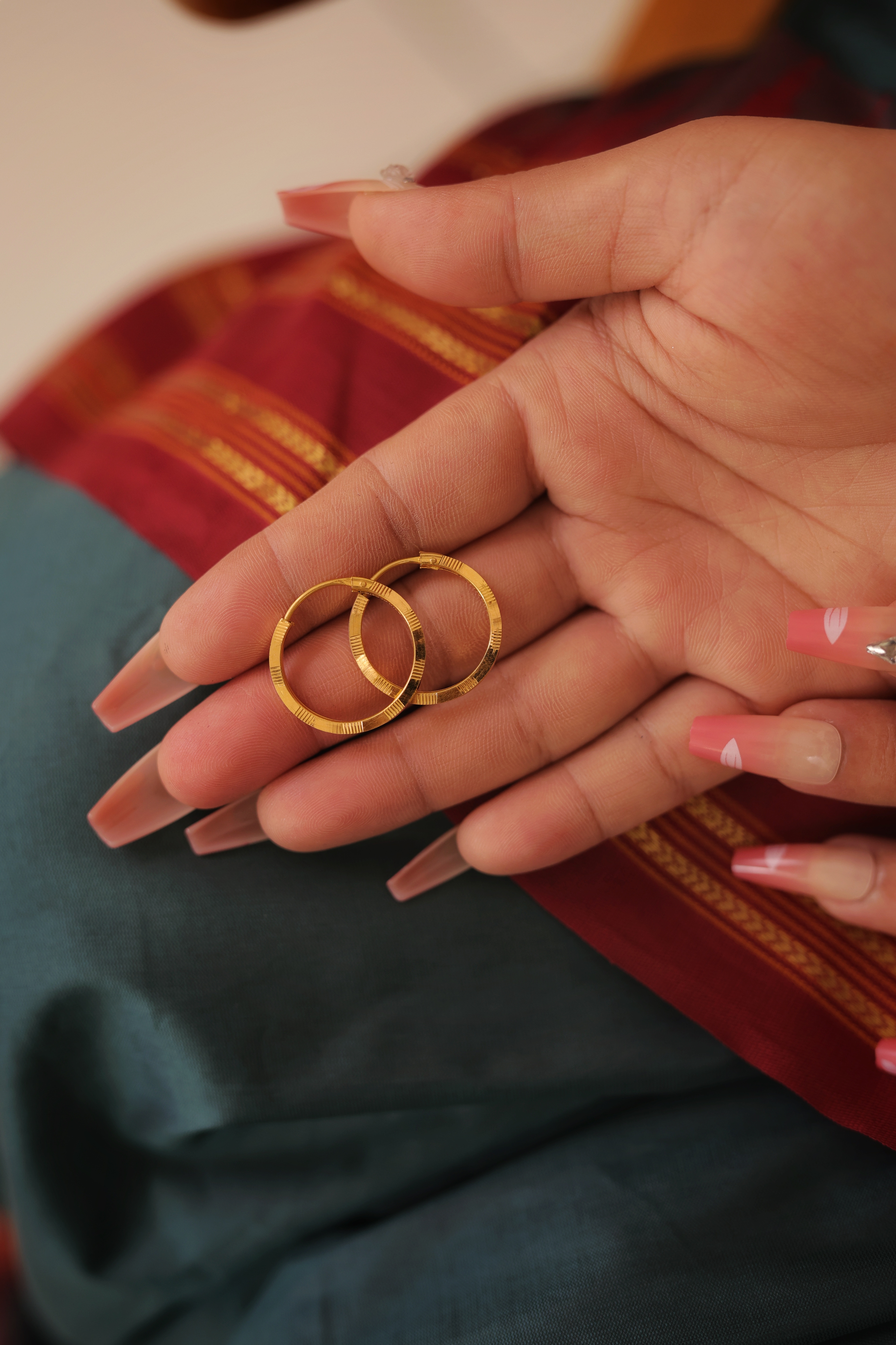 Delicate Gold-Plated Beaded Bali Hoop Earrings | Minimalist Daily Wear Huggie Style for Women