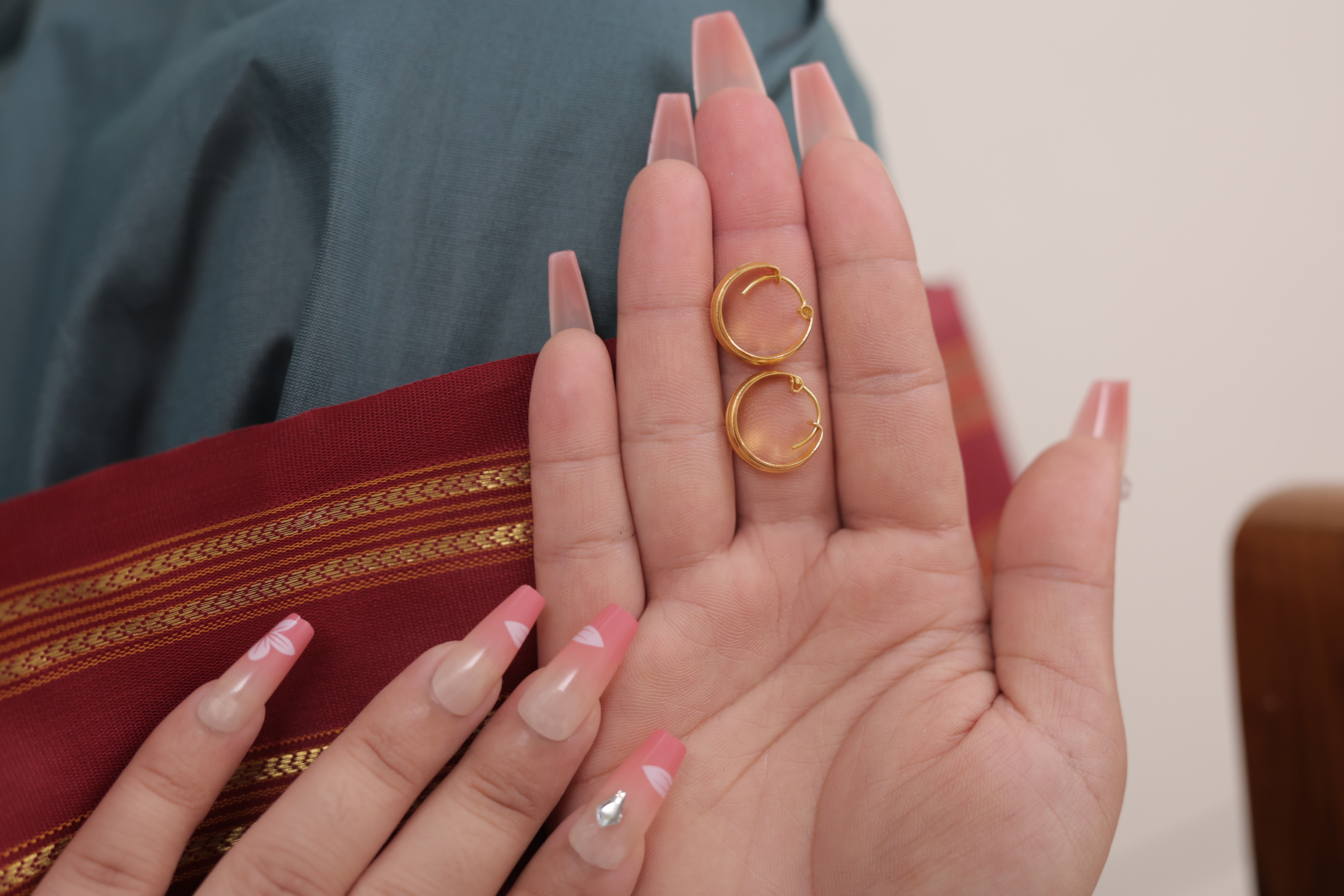 Classic Smooth Gold-Plated Bali Hoops | Plain, Thick Huggie Earrings for Women | Everyday Minimalist Jewellery