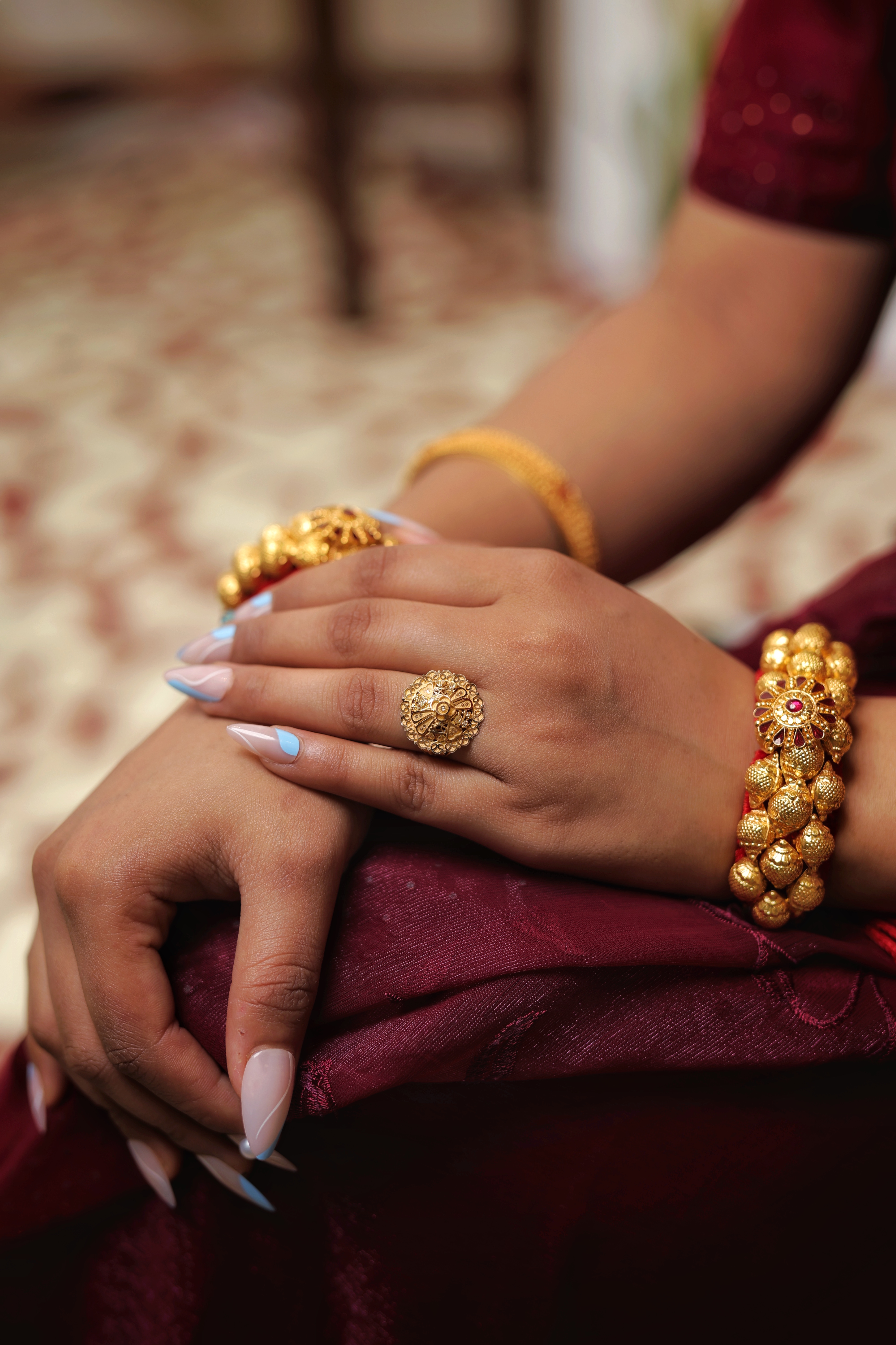 Traditional Dome Cocktail Ring with Fine Filigree and Granulation