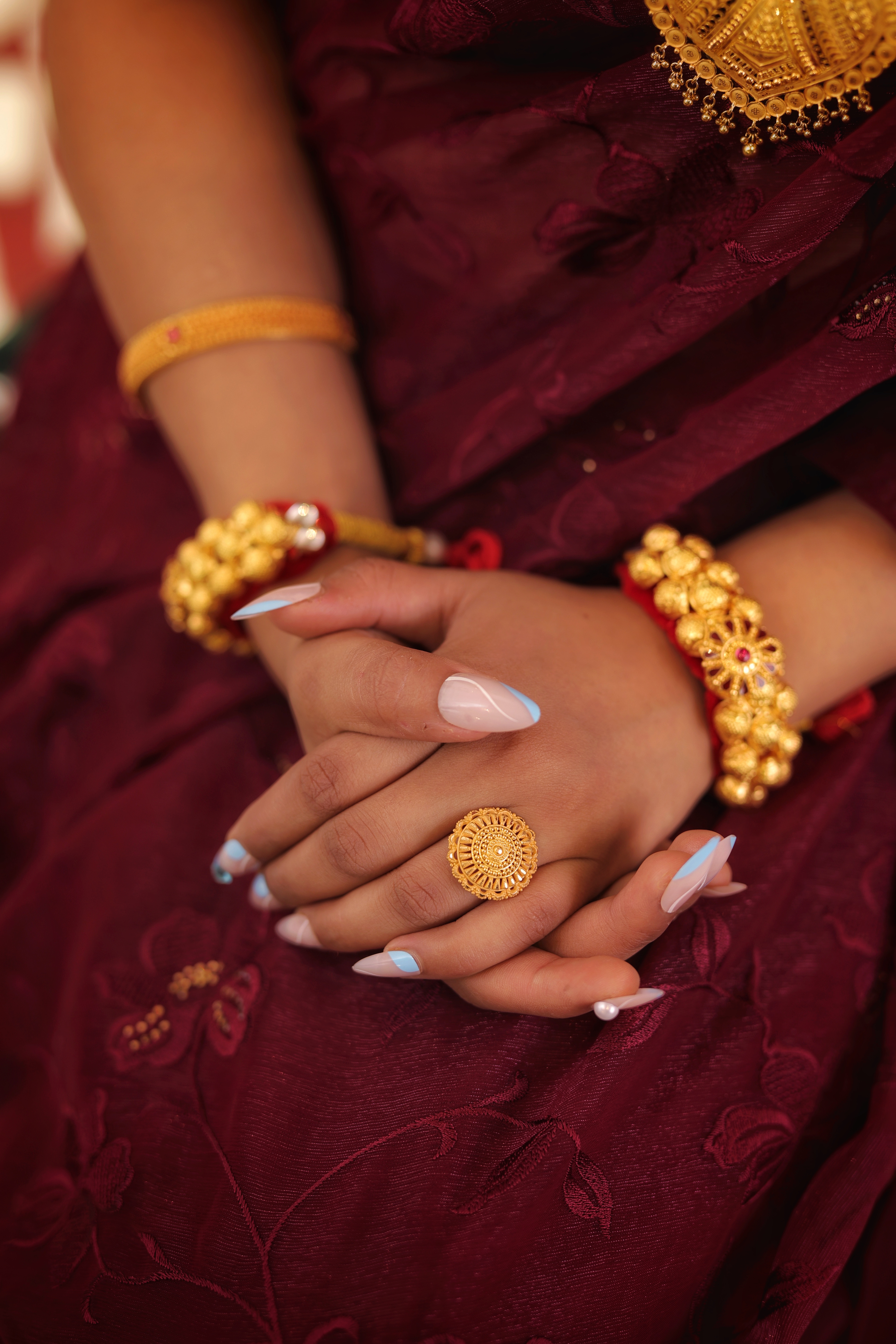 Traditional Dome Cocktail Ring with Concentric Granulation and Filigree