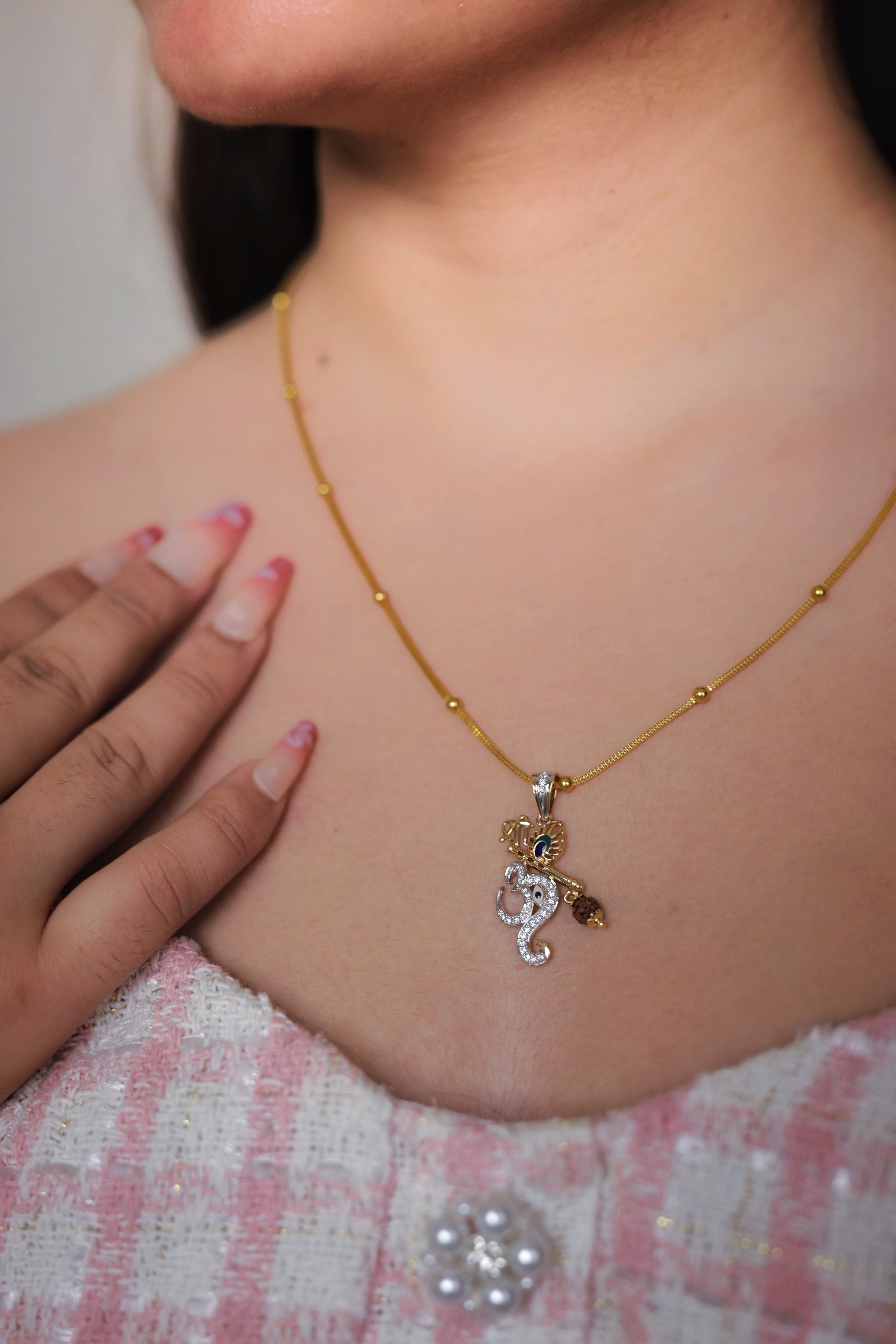 Sparkling Gold Diamond-Accent Ganesh Pendant