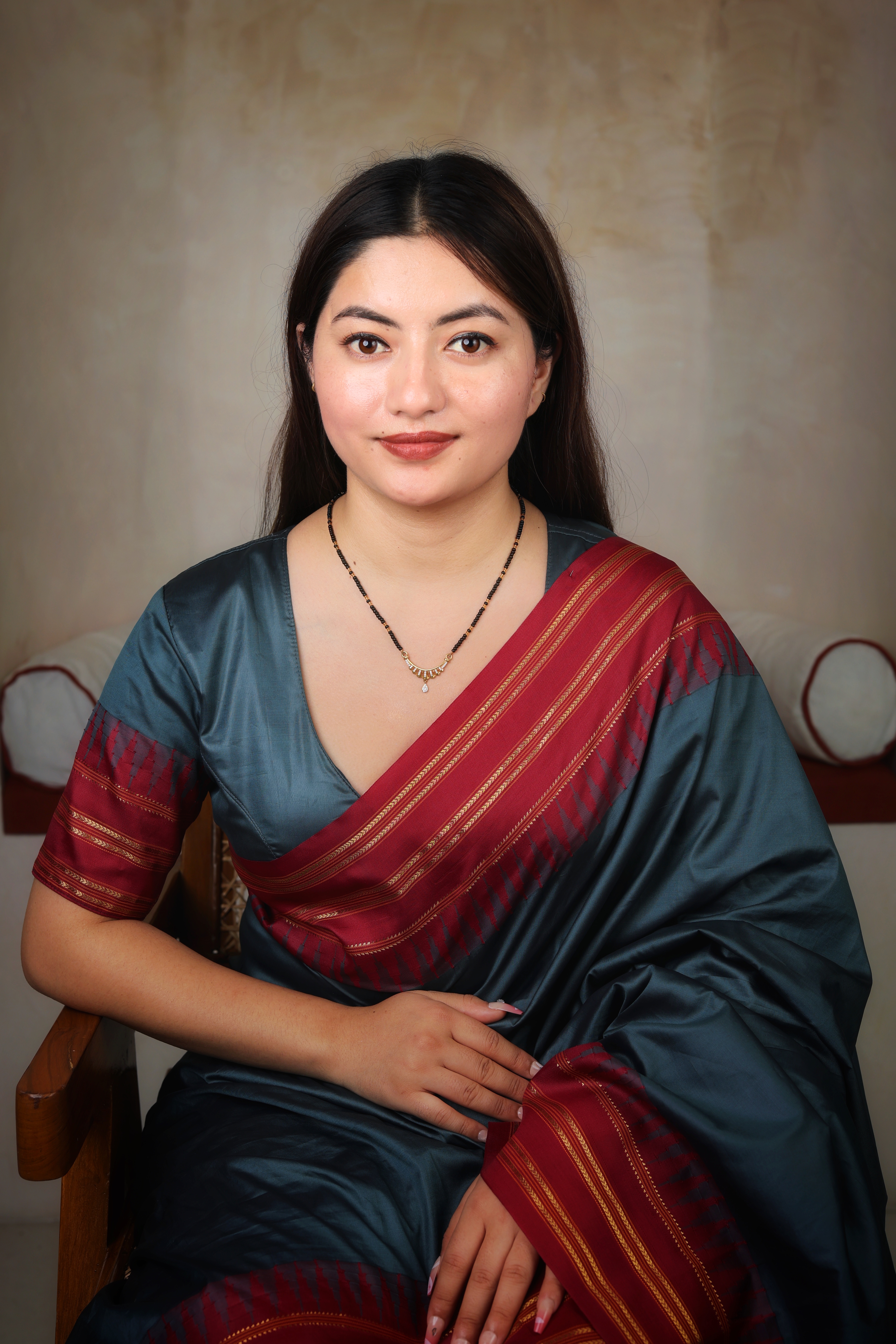 Sleek CZ-Accented Gold Bar Mangal Sutra with Drop Solitaire