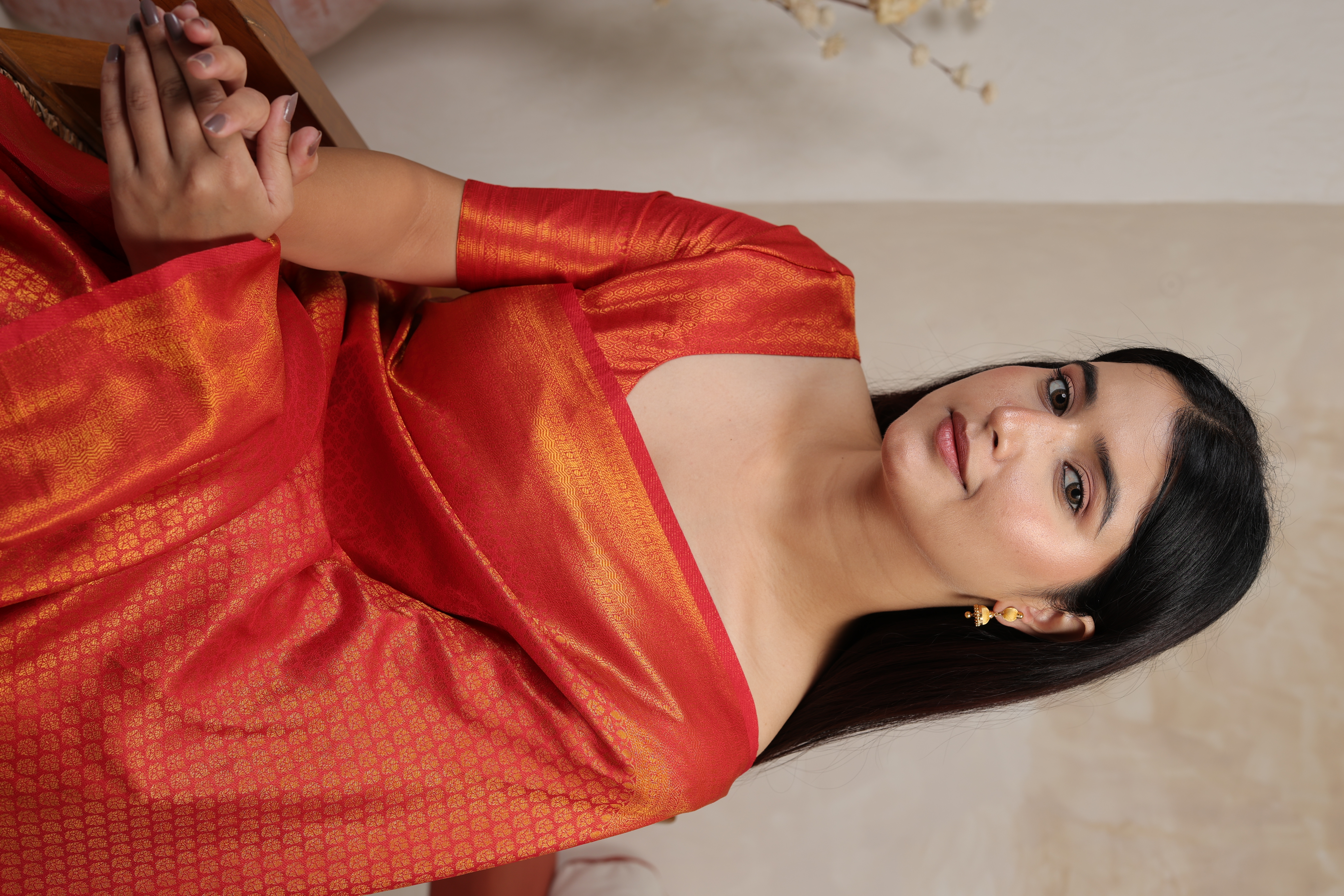 Textured Orb-Stud Traditional Gold Jhumki Earrings