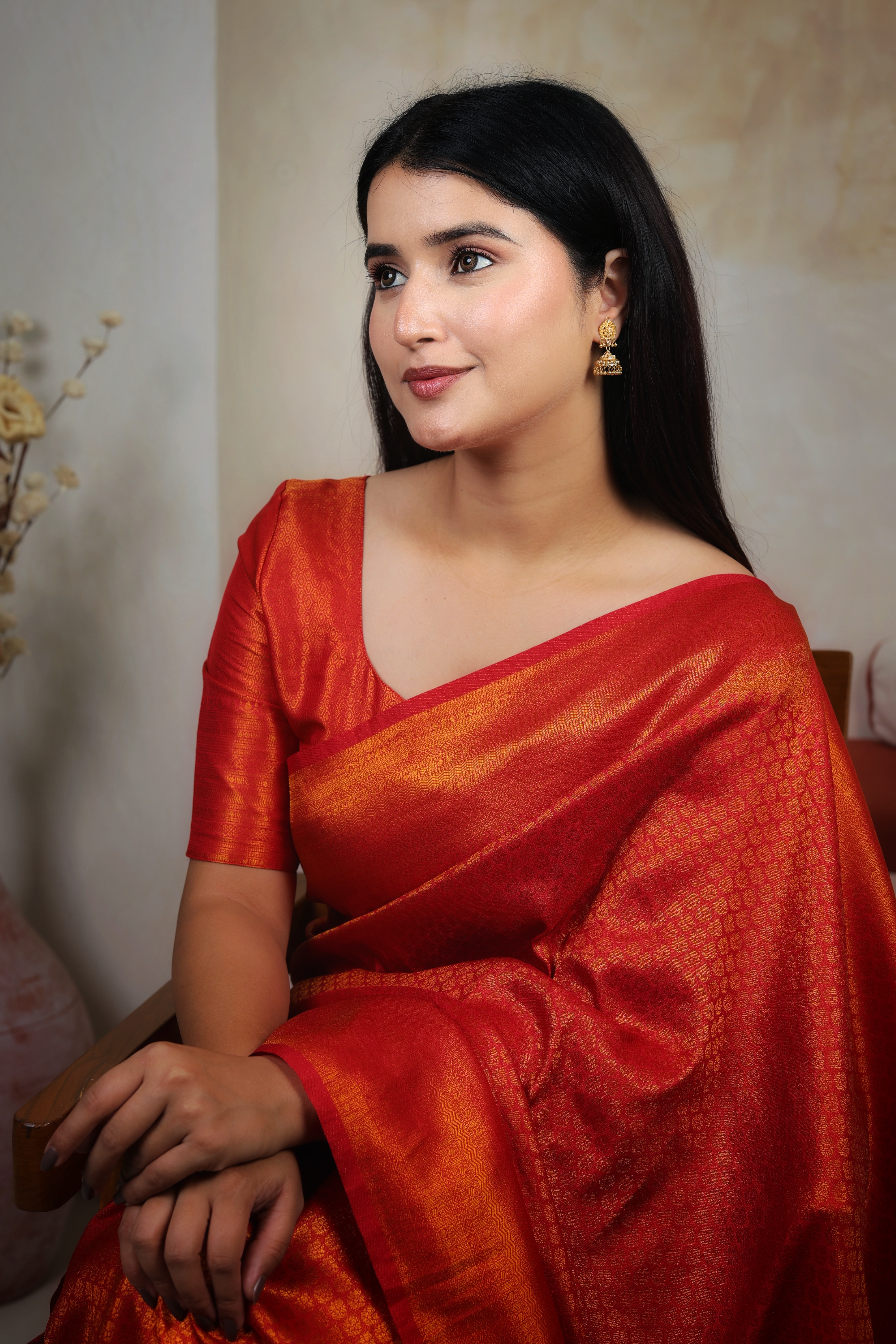 Ornate Filigree Medallion Gold Jhumki Earrings with Textured Bell