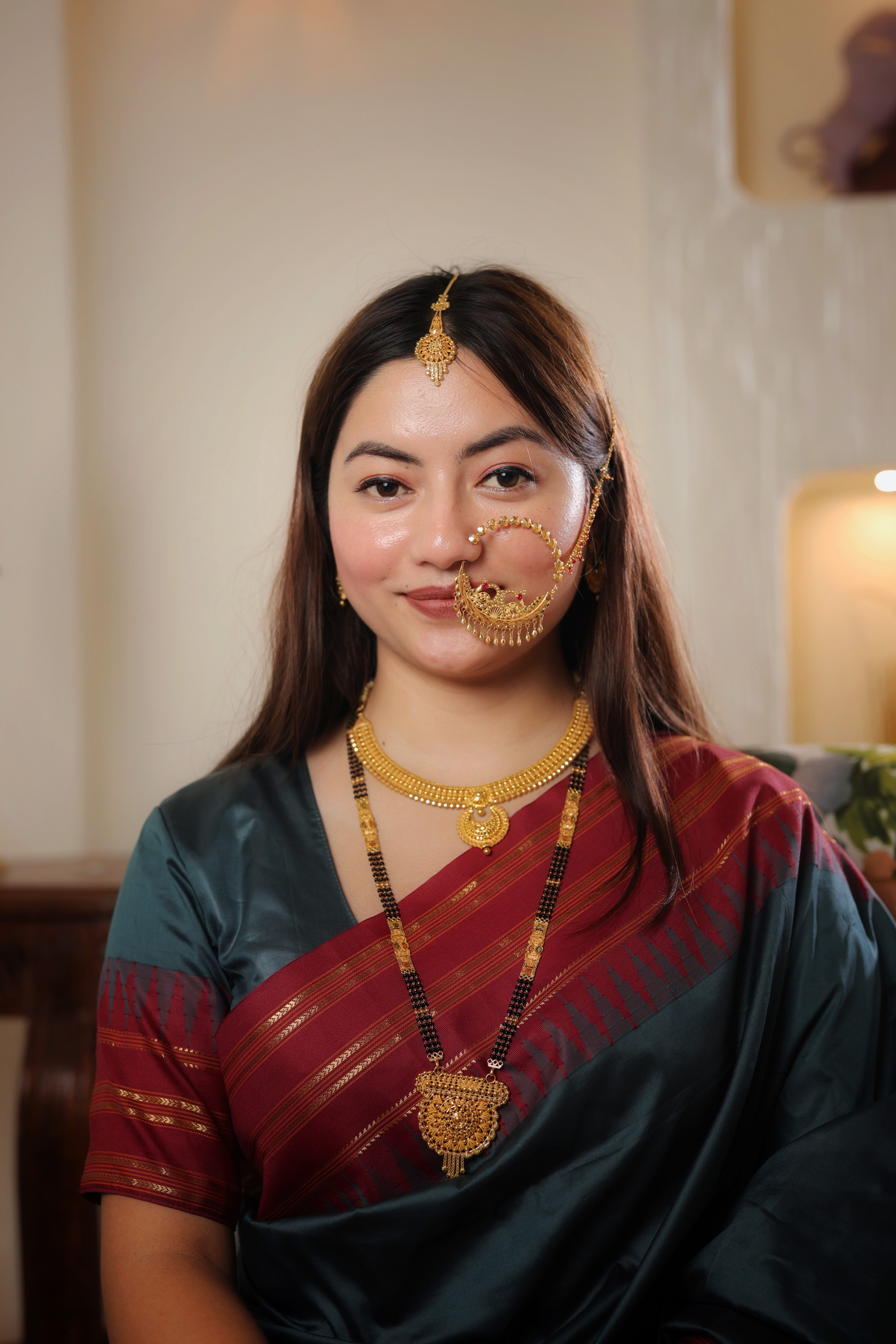 Heritage Mandala Long Mangalsutra with Fine Mesh Filigree and Textured Tassel