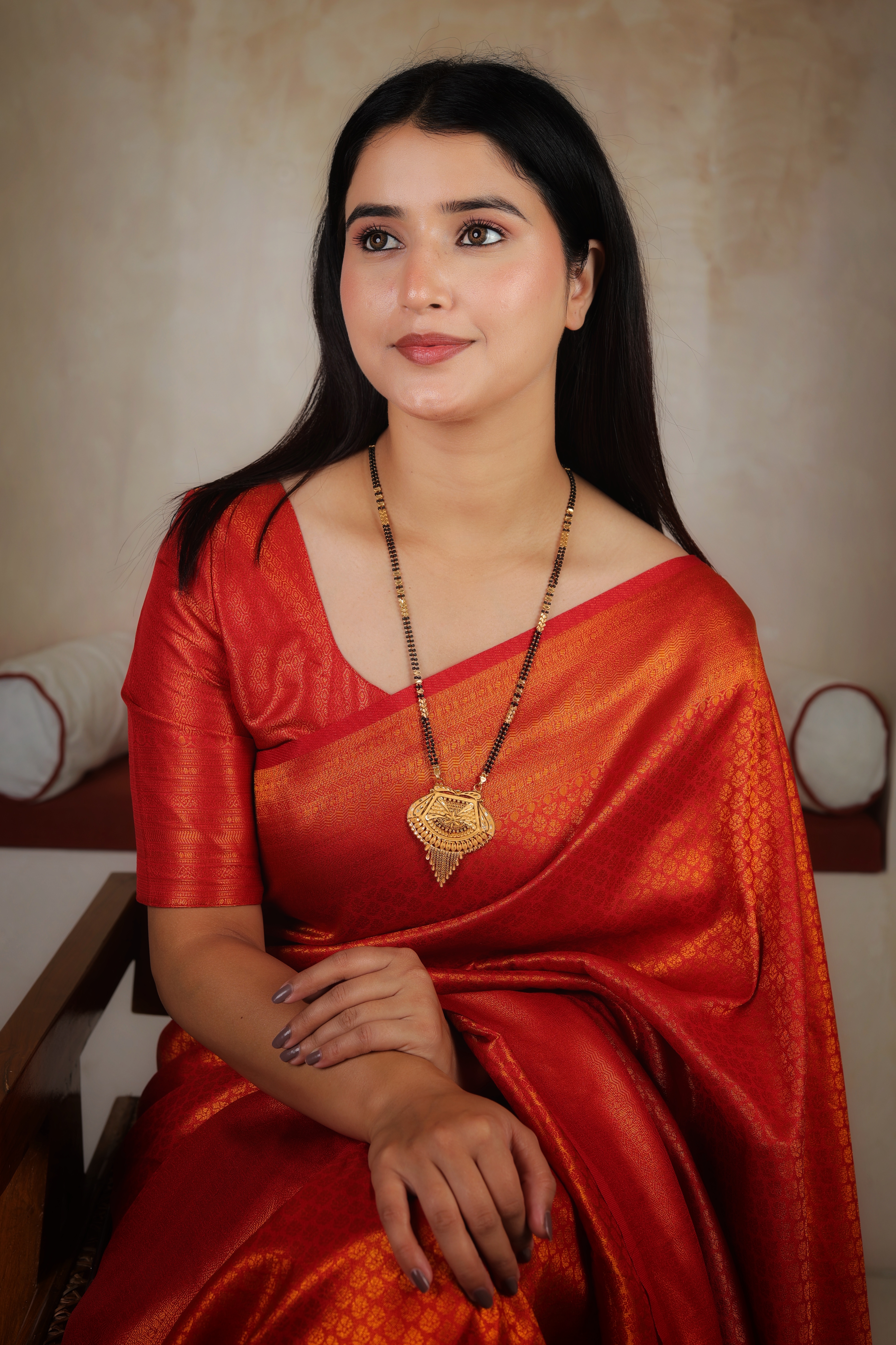 22K Gold Long Mangalsutra with Traditional Ladi & Designer Pendant