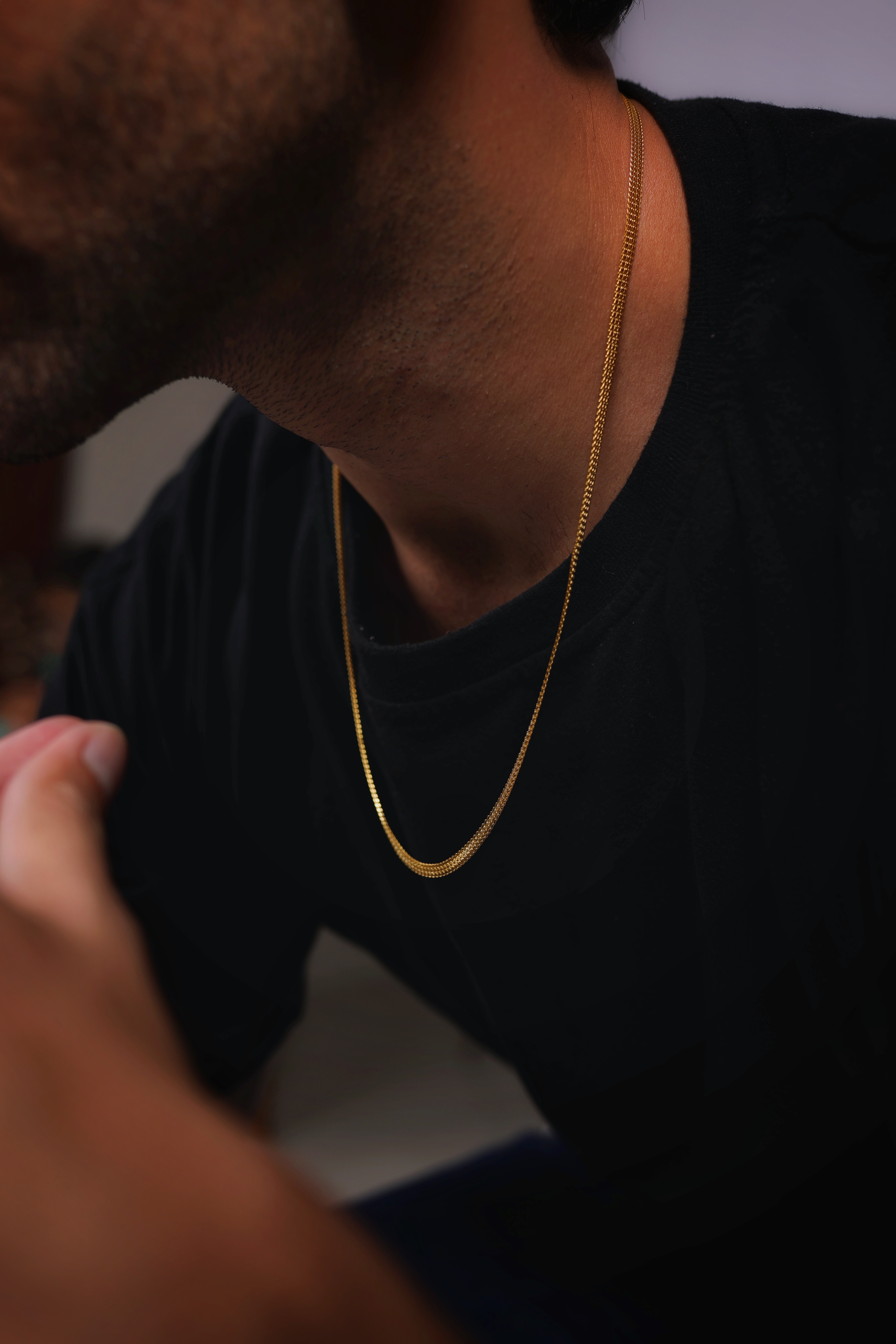 22K Gold Men’s Slim Box Chain – Elegant Everyday Wear